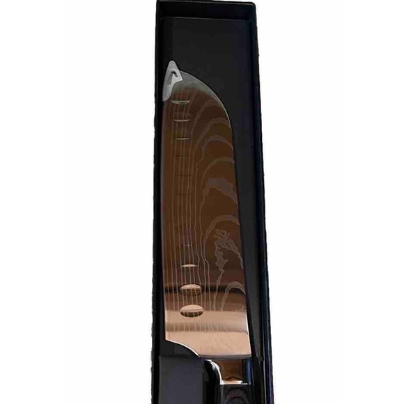 Other - Pakkawood Santoku 7 inch knife Damascus pattern steel